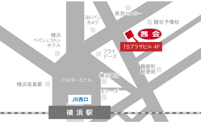 横浜サロンのアクセスマップ